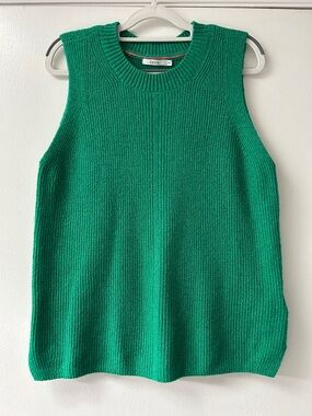 CECIL Emerald Green Knit Sleeveless Crew Neck Sweater Vest
